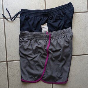 Lot of 2 Champion Running / Jogging Shorts Navy/White & Gray/Pink size LARGE